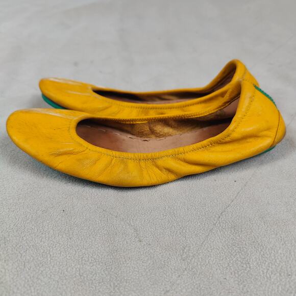 Tieks Flats Womens 6 Mustard Yellow Leather Ballet Slip On Shoes Preppy Shoes - Picture 5 of 9